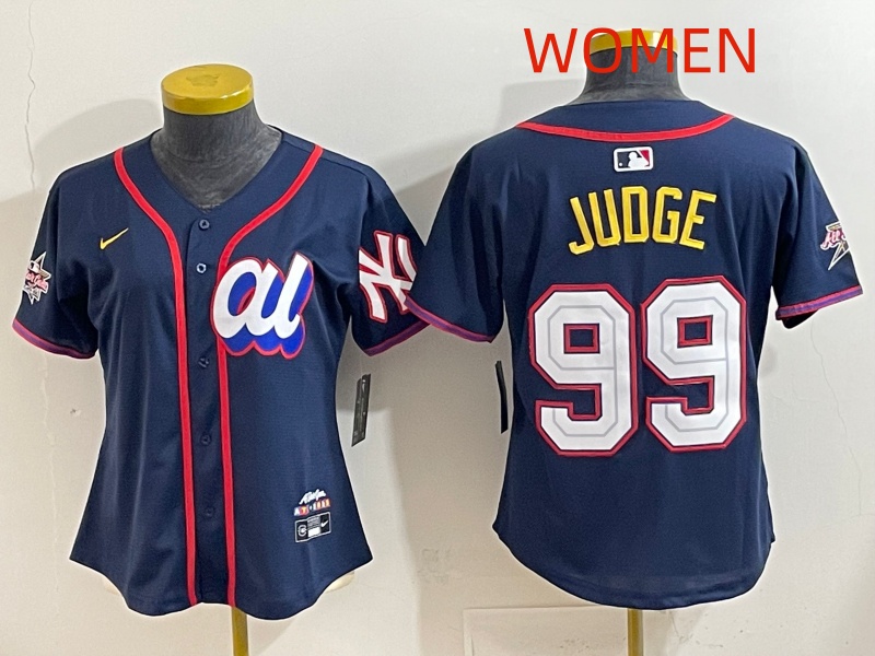 Women  2025 New York Yankees #99 Judge dark Blue All star Nike MLB Jersey style 0015->women mlb jersey->Women Jersey